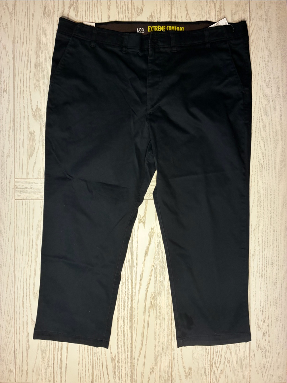 Lee Big & Tall Black Straight Chino Pants - Extreme Comfort 46x30
